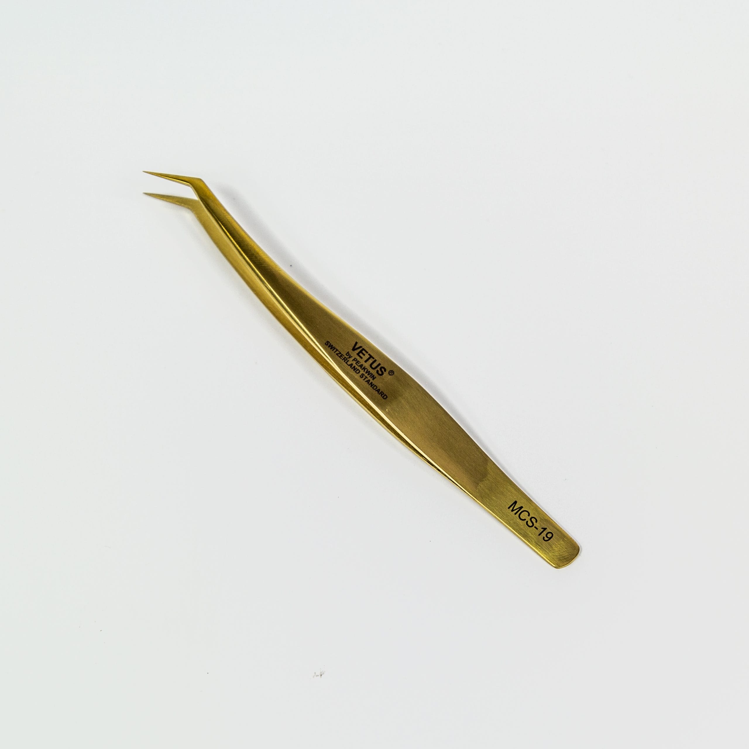 VETUS EYELASH EXTENSION TWEEZERS GOLD CURVED