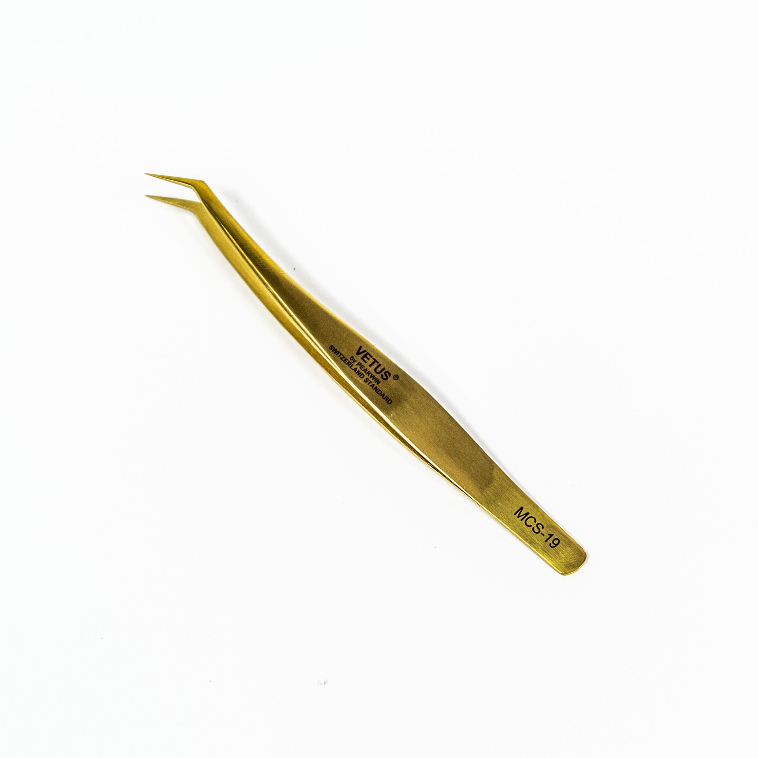VETUS EYELASH EXTENSION TWEEZERS GOLD CURVED