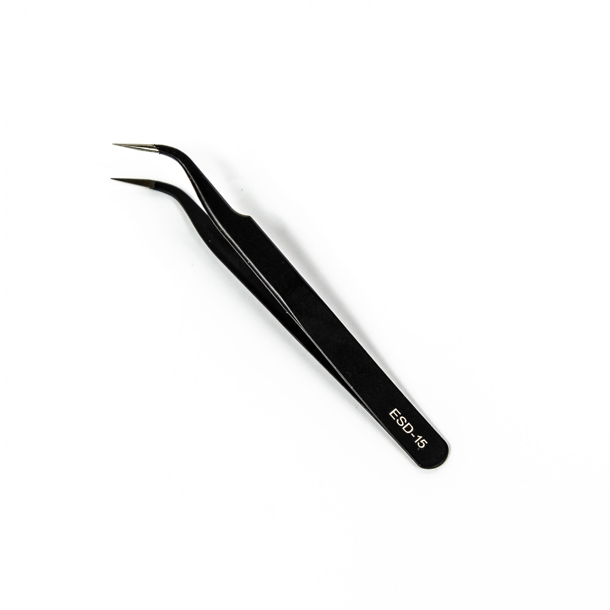 VETUS EYELASH EXTENSION TWEEZERS BLACK CURVED