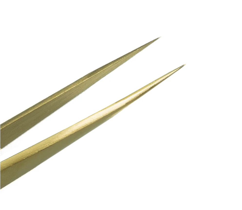 VETUS EYELASH EXTENSION TWEEZERS GOLD STRAIGHT